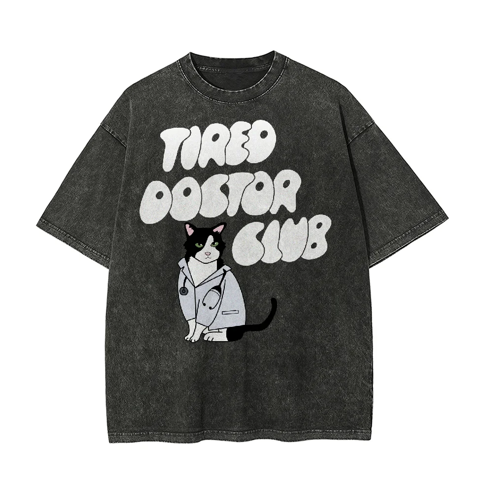 Washed Vintage Graphic Print T-Shirt – Unisex Oversized Hip-Hop Streetwear Tee - Image 7