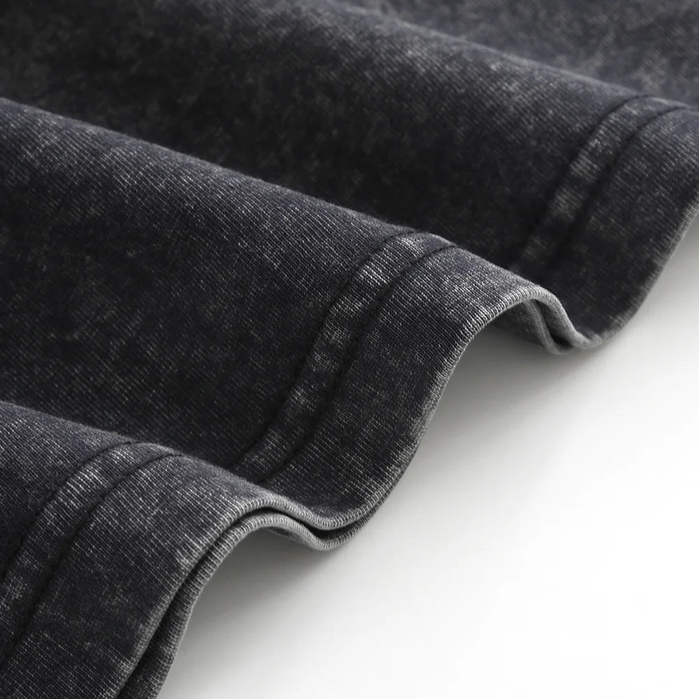 American Graffiti Letter Print T-Shirt – Washed Cotton Oversized Tee for Women - Image 4