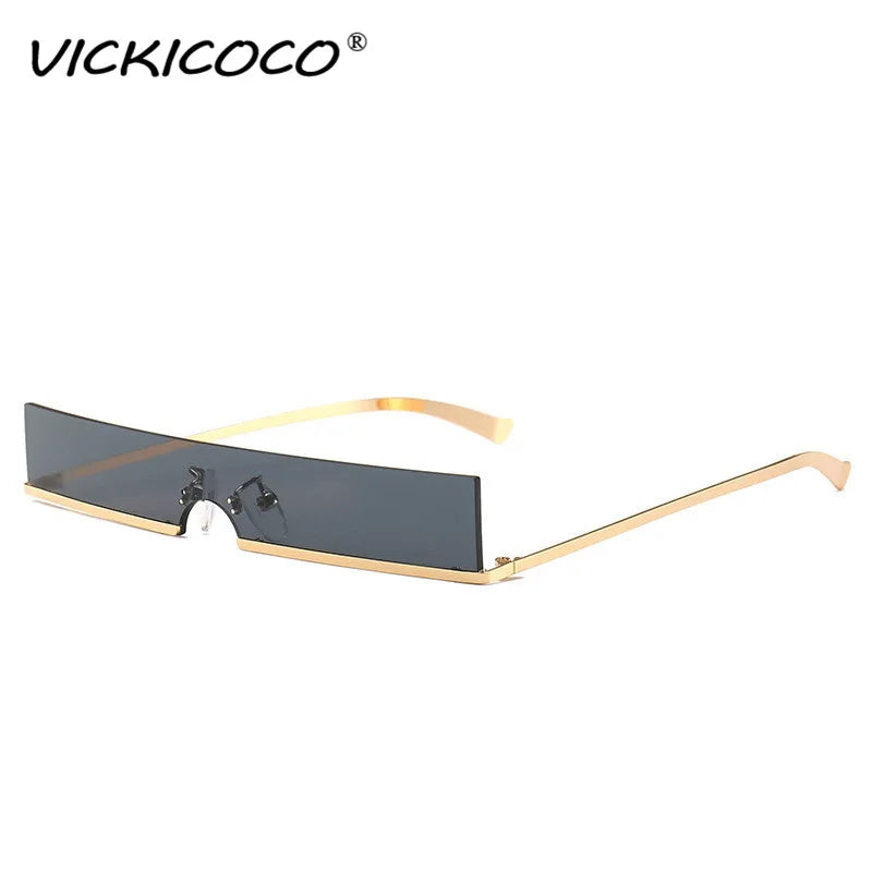 Small Rectangle Rimless Sunglasses Women Luxury Brand Gradient One Piece Red Square Sun Glasses Men Hip Hop Light Shades UV400 - Image 5