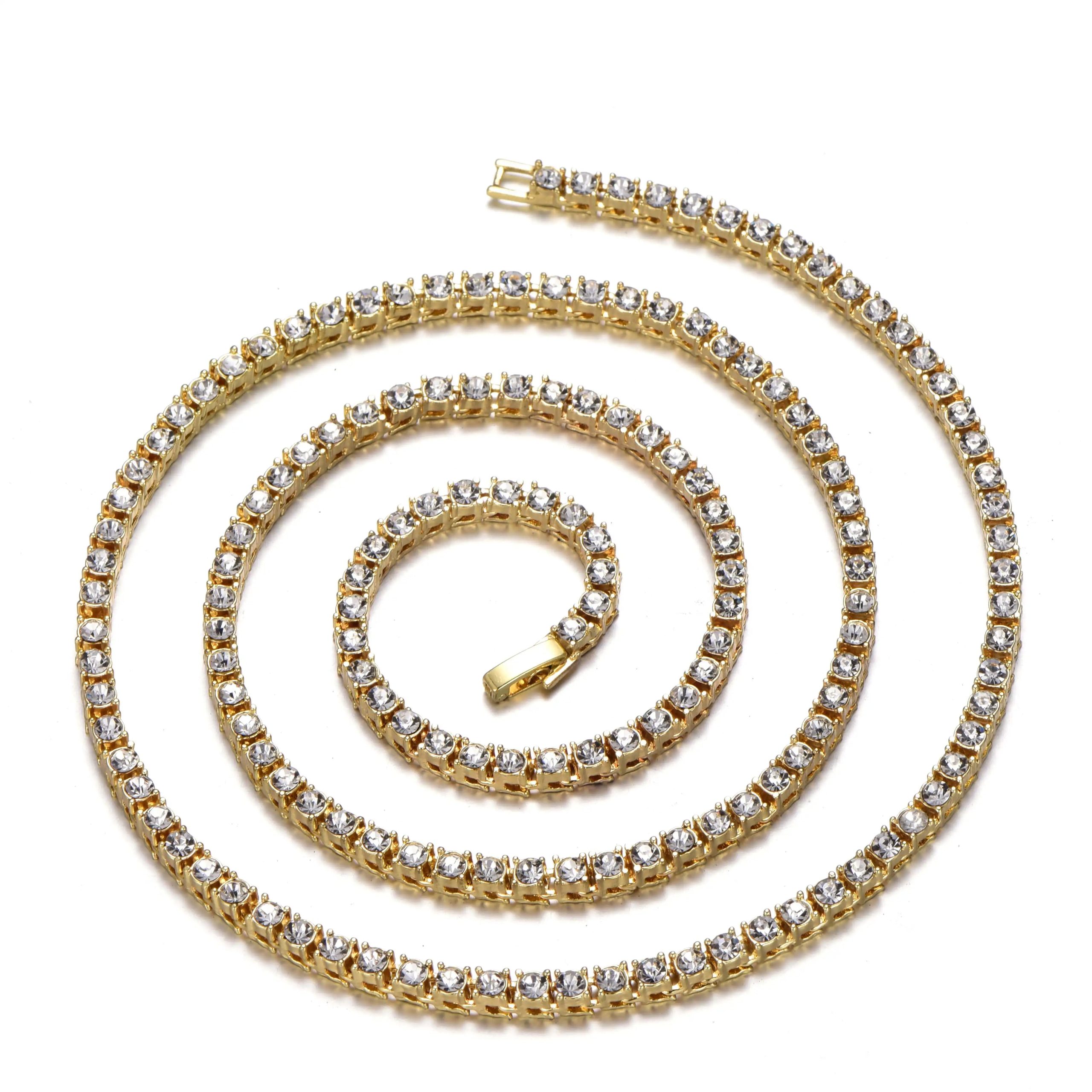 New Classical 4MM Tennis Chain Iced Out Bracelet & Necklace - Image 7