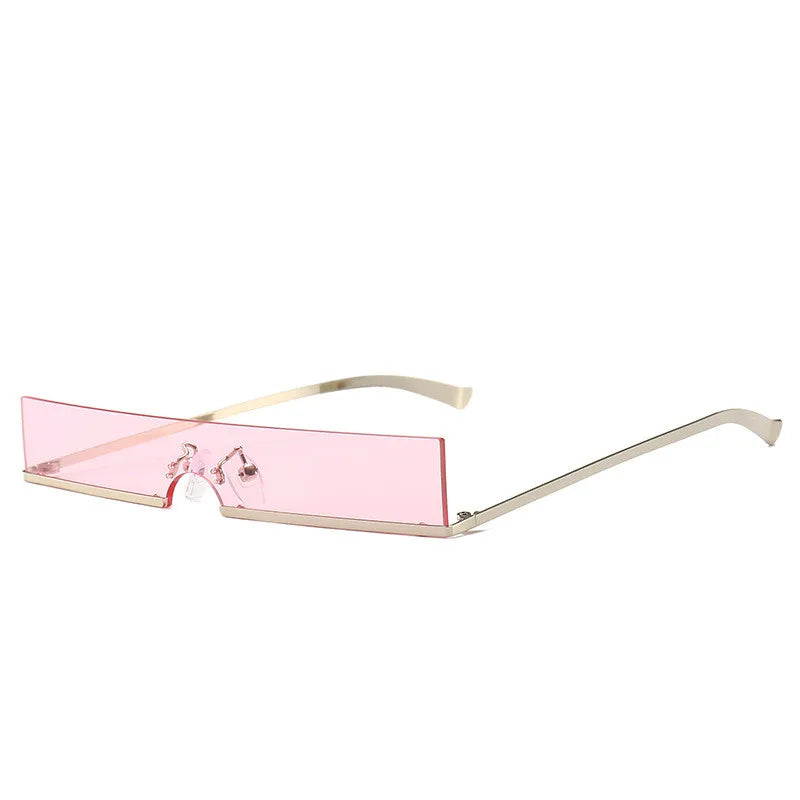 Small Rectangle Rimless Sunglasses Women Luxury Brand Gradient One Piece Red Square Sun Glasses Men Hip Hop Light Shades UV400 - Image 15