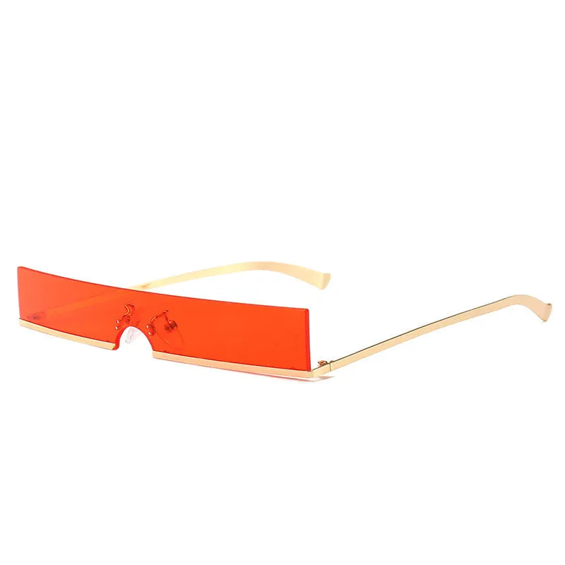 Small Rectangle Rimless Sunglasses Women Luxury Brand Gradient One Piece Red Square Sun Glasses Men Hip Hop Light Shades UV400 - Image 14