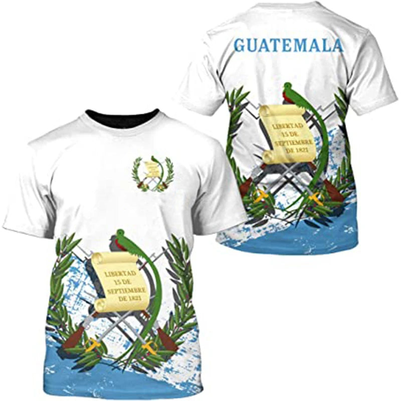 3D Printed Guatemala Flag T-Shirt – Oversized Streetwear Tee for Men - Image 3