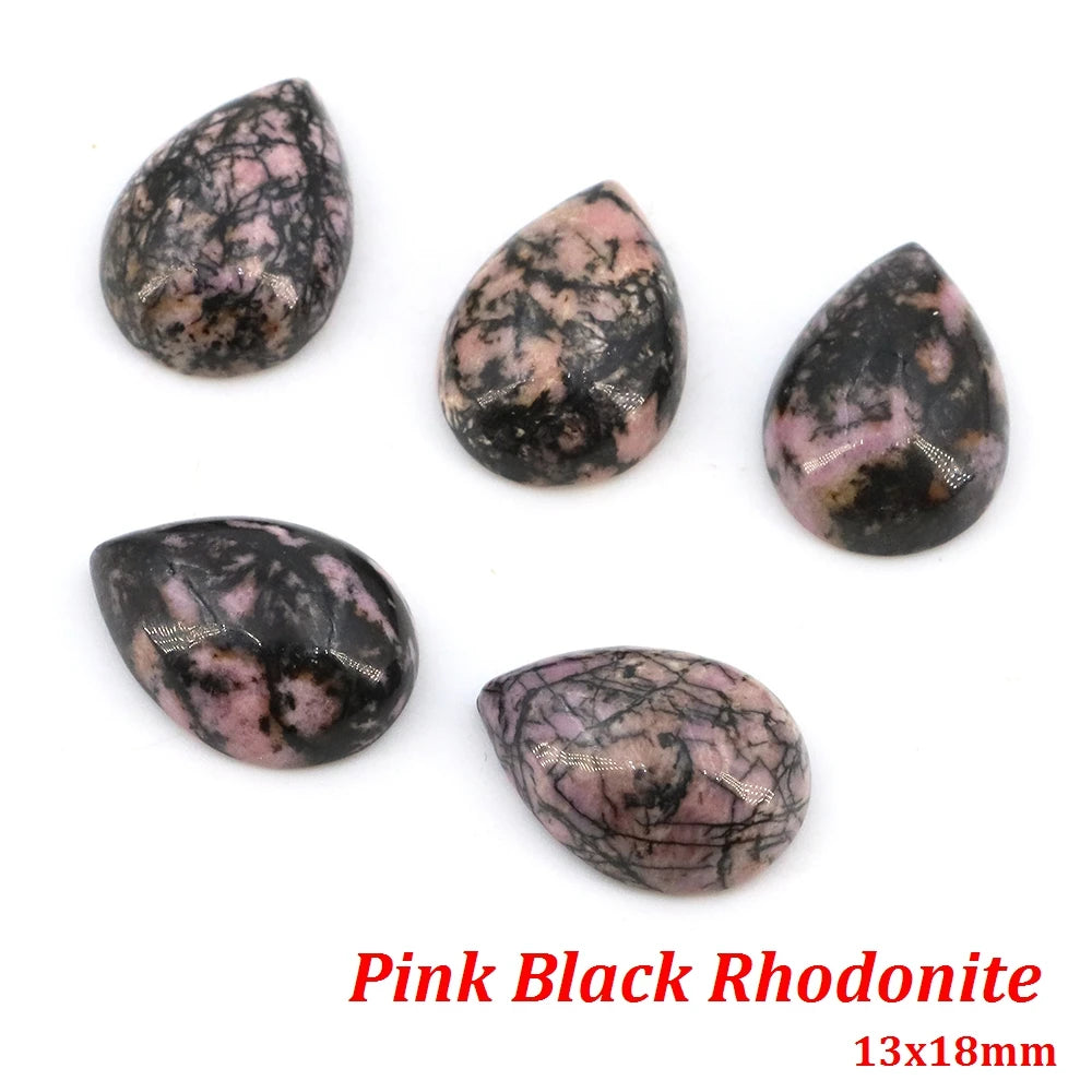 13x18mm Water Drop Flat Back Beads – Natural Stone Crystal Cabochons for DIY Jewelry - Image 17