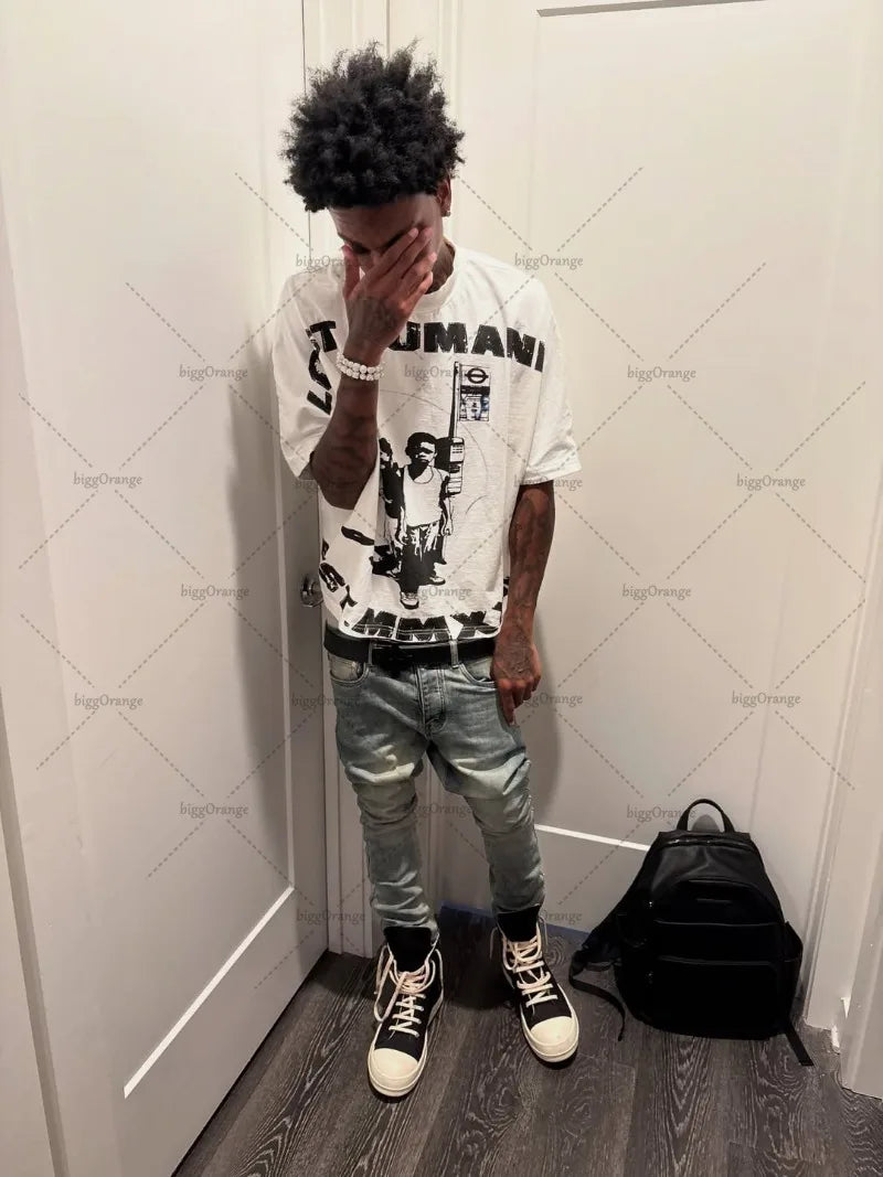 Gothic Harajuku Letter Print T-Shirt – Oversized Hip-Hop Streetwear Tee for Men - Image 6