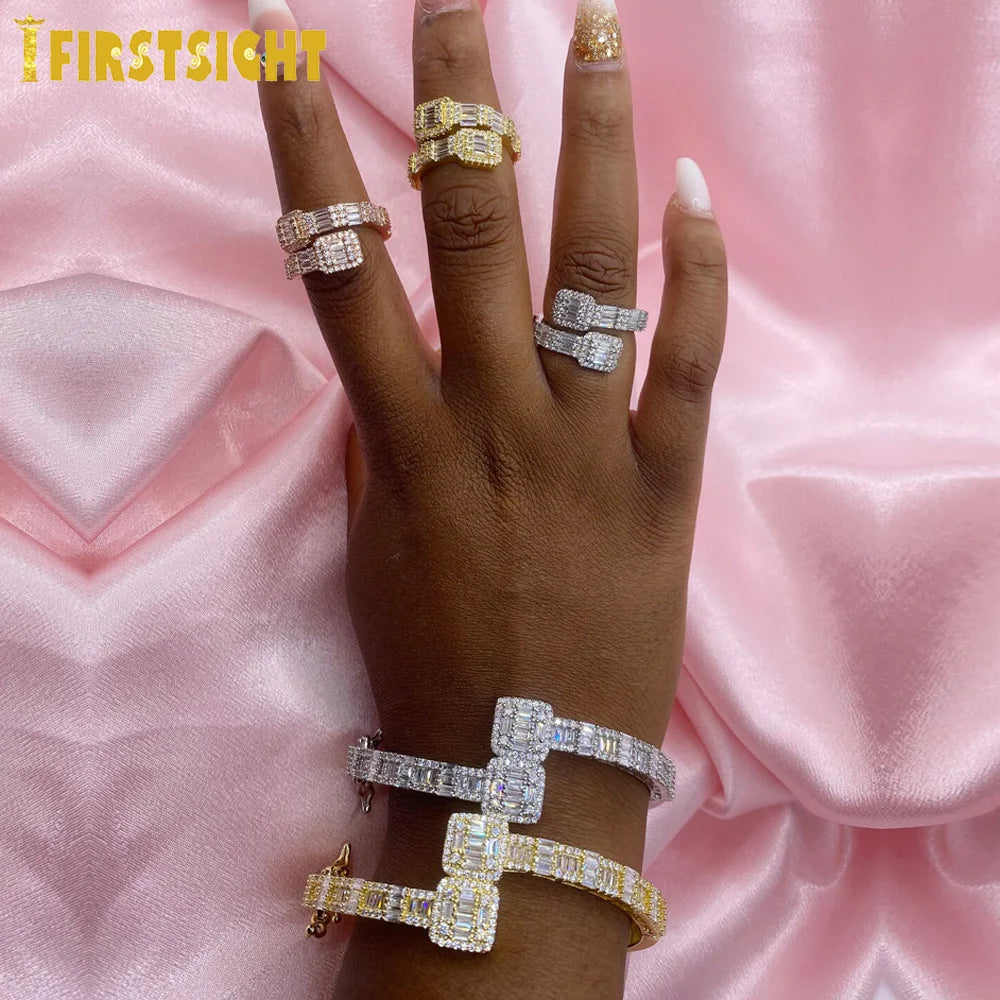 New Iced Out Open Square Zircon Charm Bracelet – Gold & Silver Color Hip Hop Bangle for Men & Women - Image 5