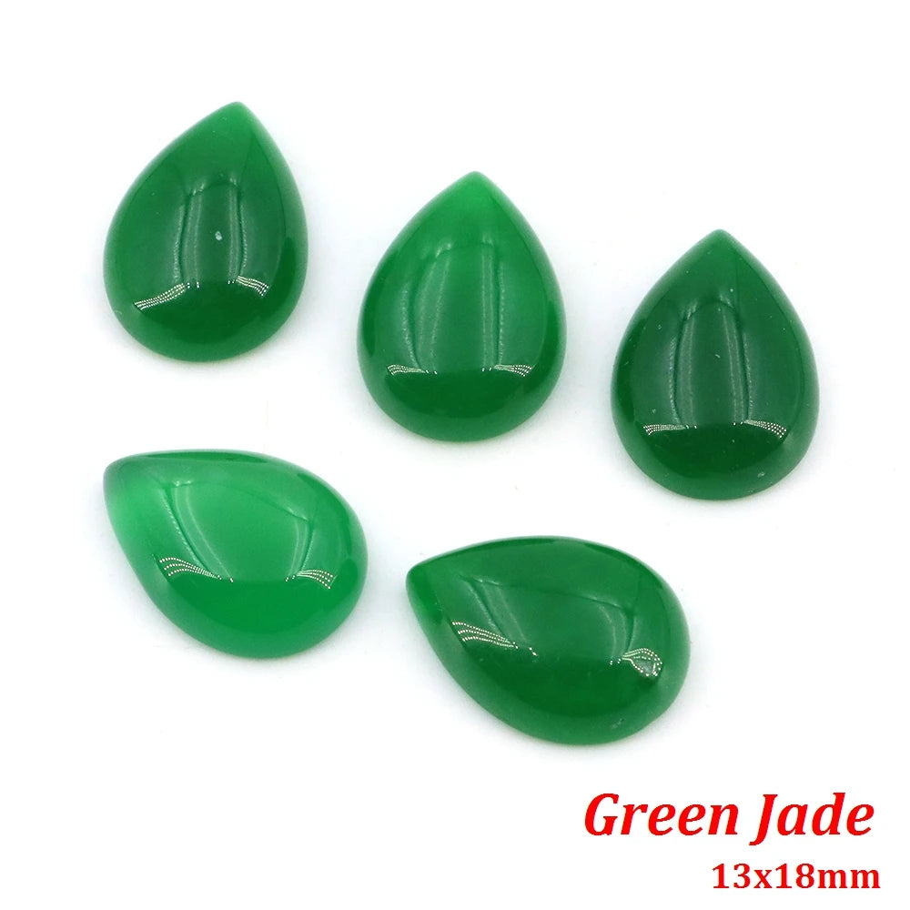 13x18mm Water Drop Flat Back Beads – Natural Stone Crystal Cabochons for DIY Jewelry - Image 37