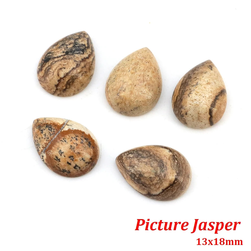 13x18mm Water Drop Flat Back Beads – Natural Stone Crystal Cabochons for DIY Jewelry - Image 16