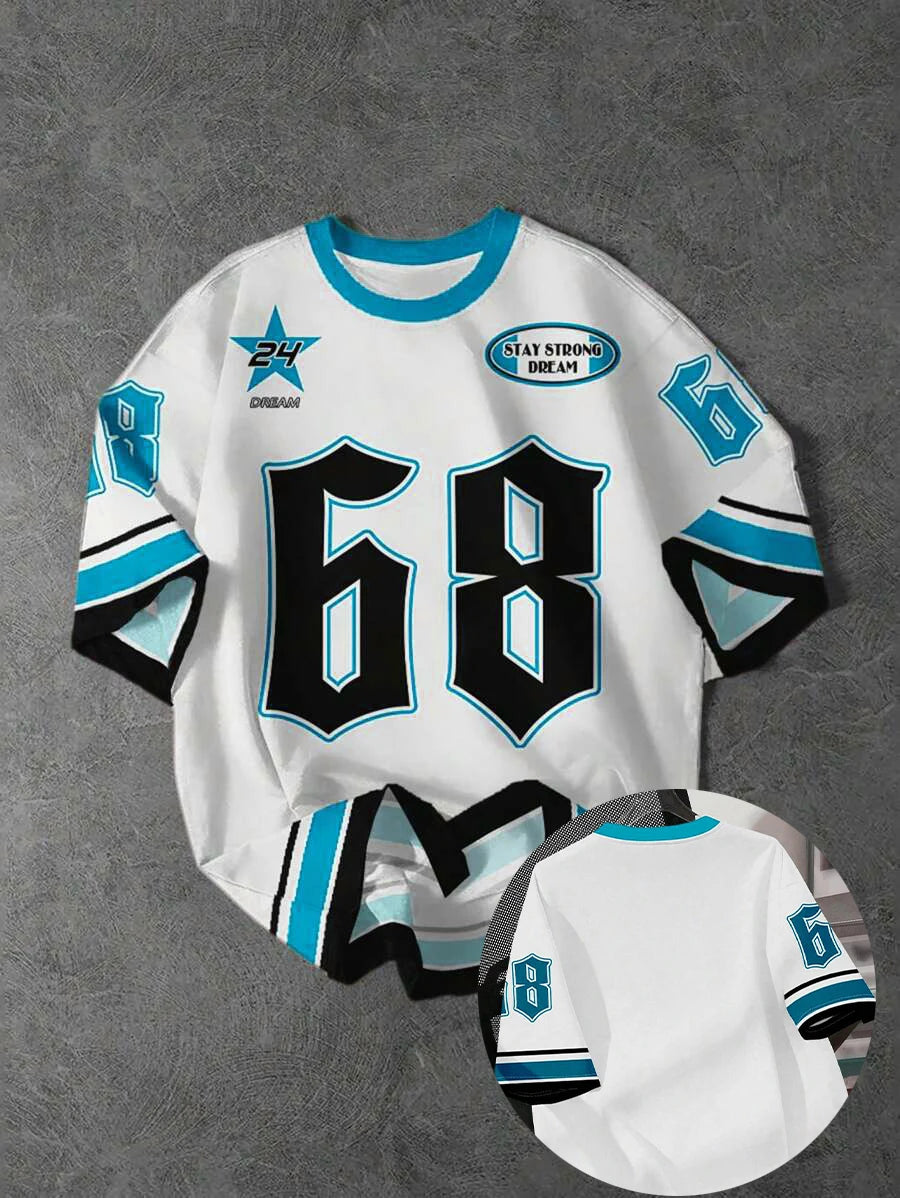 Summer Men’s Classic Sports Stripe T-Shirt – Casual Round Neck Tee with Side Print (Size 68 Available) - Image 9