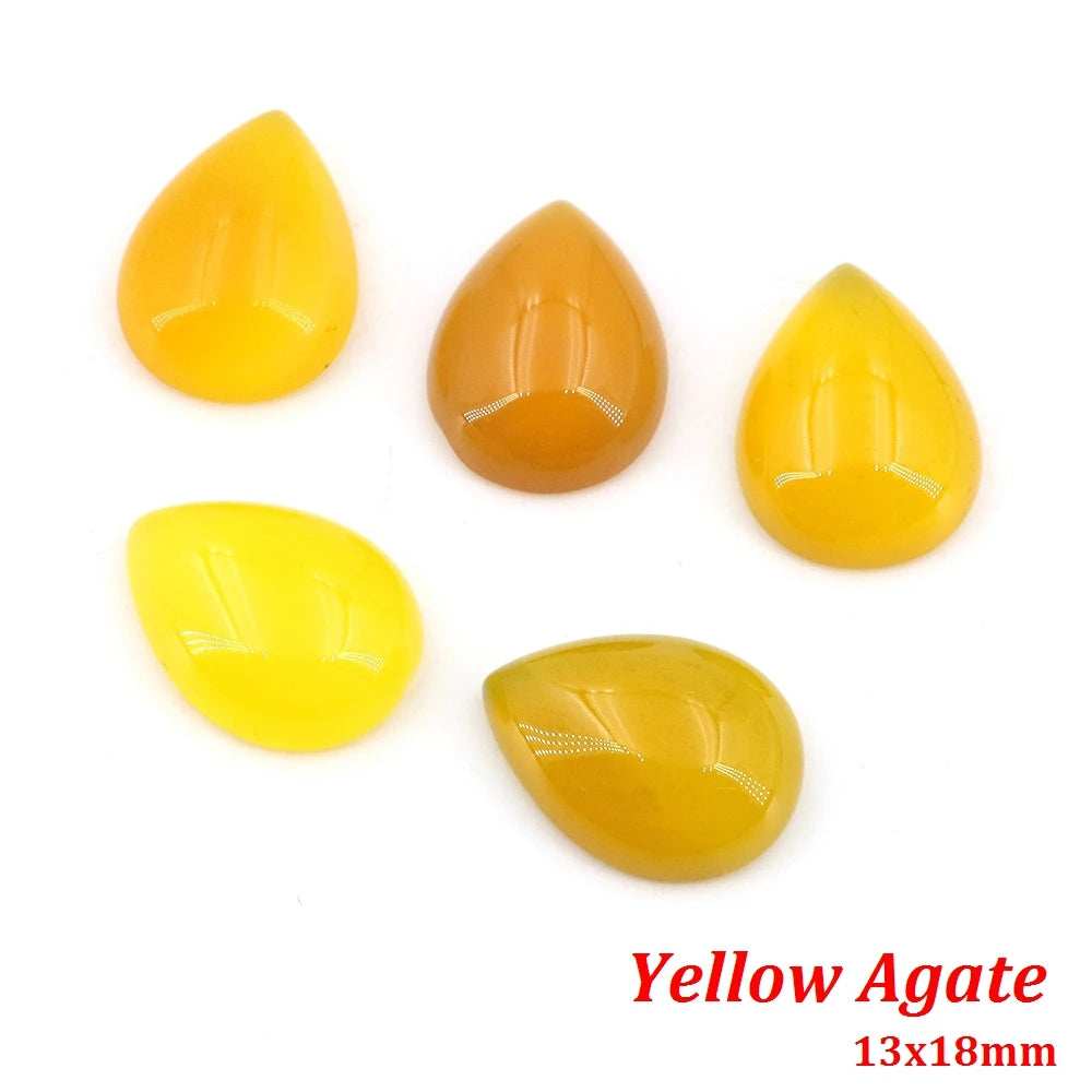 13x18mm Water Drop Flat Back Beads – Natural Stone Crystal Cabochons for DIY Jewelry - Image 32