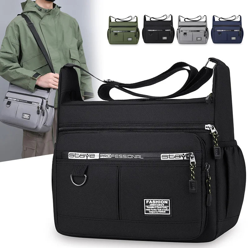 Multi-Layer Men’s Messenger Bag – Durable Crossbody Sling with Multiple Pockets - Image 8