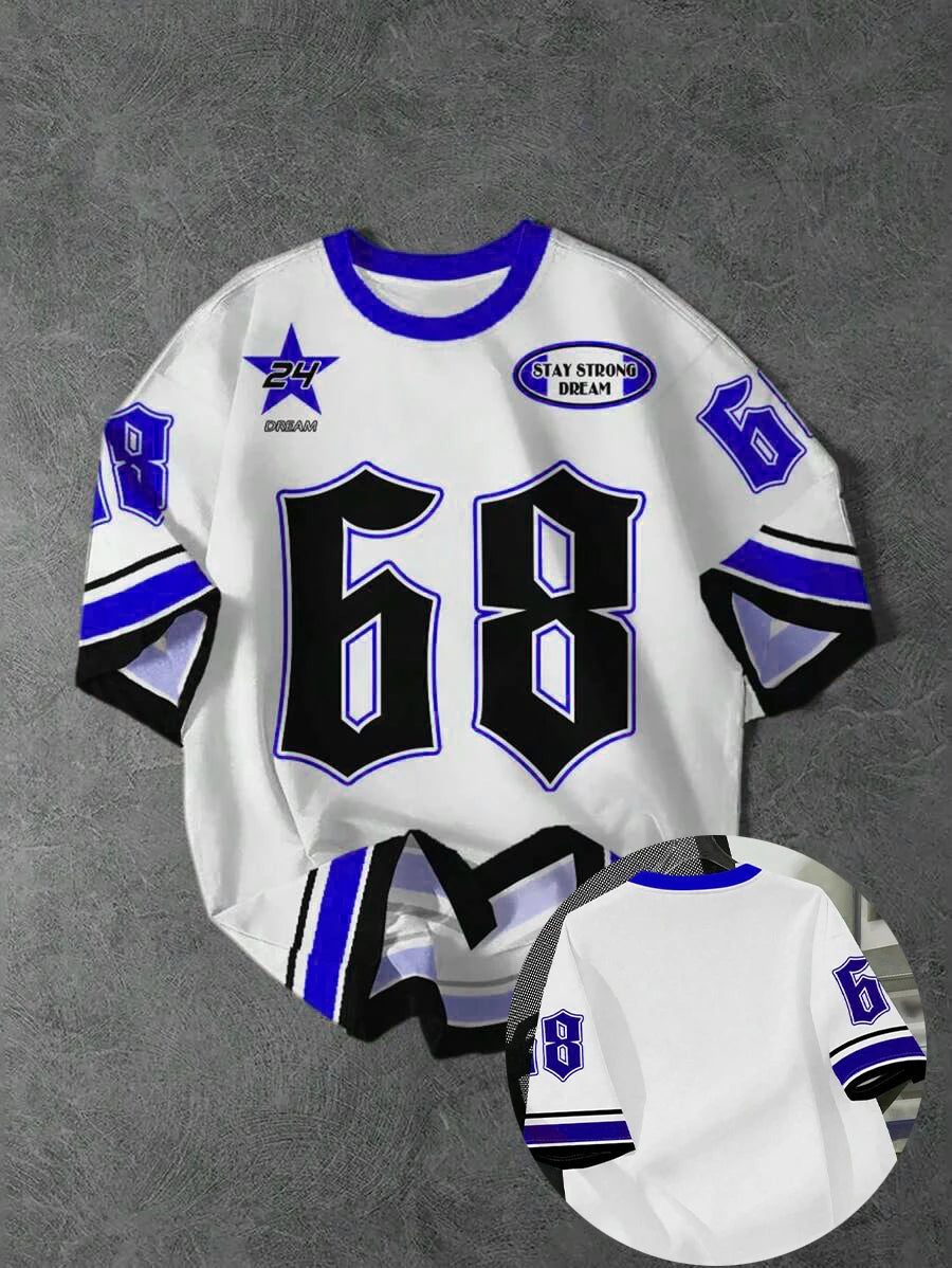 Summer Men’s Classic Sports Stripe T-Shirt – Casual Round Neck Tee with Side Print (Size 68 Available) - Image 5