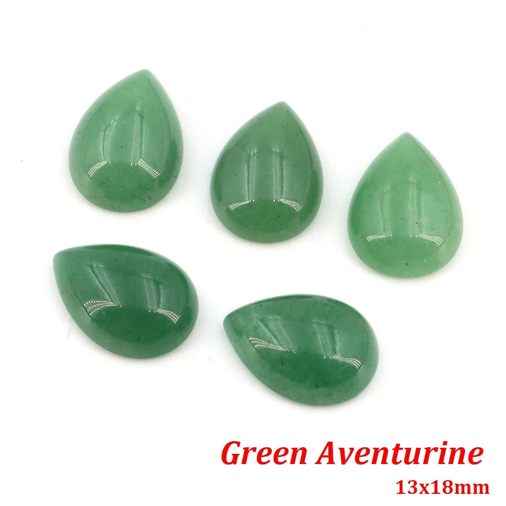 13x18mm Water Drop Flat Back Beads – Natural Stone Crystal Cabochons for DIY Jewelry - Image 39