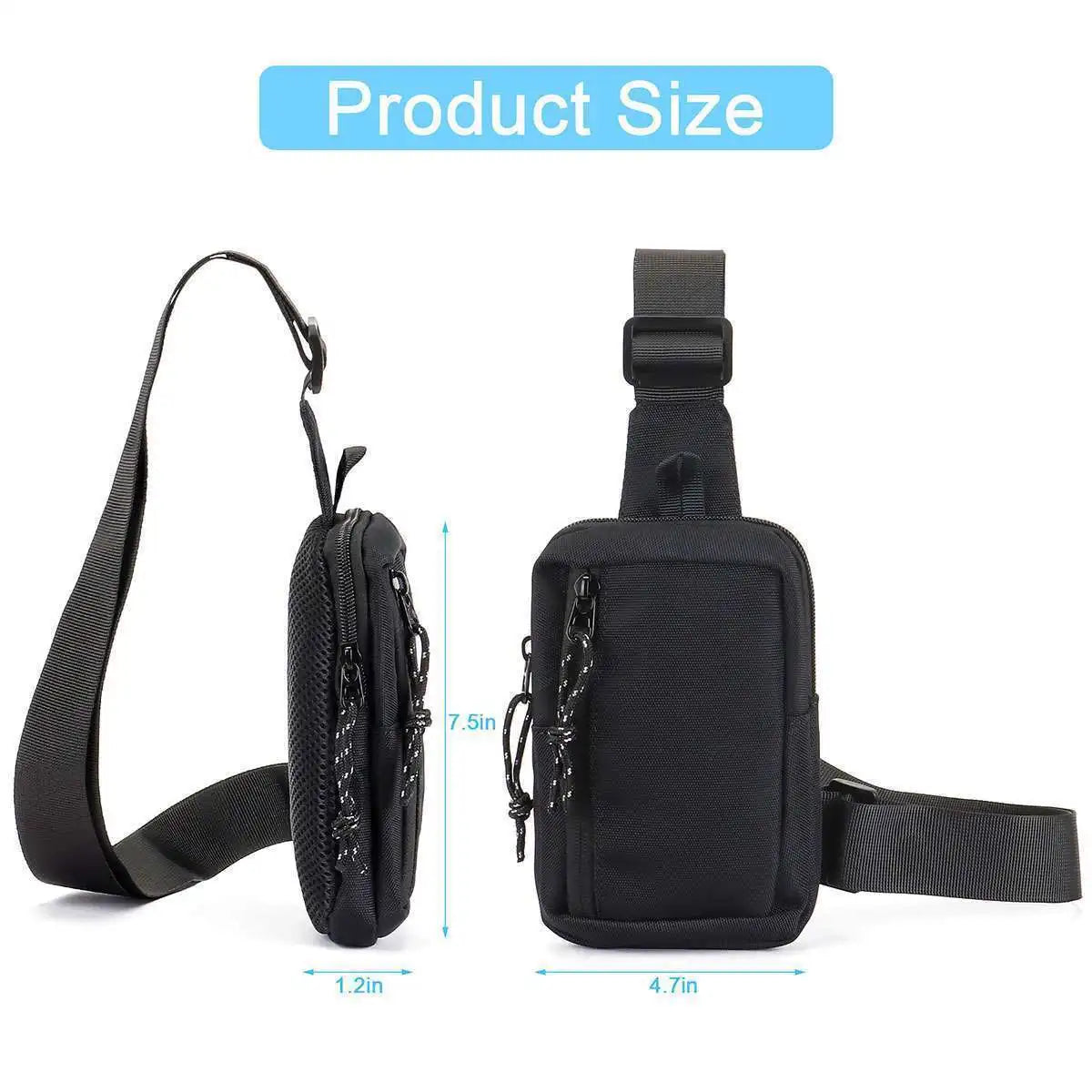 Men's Oxford Chest Crossbody Bag – Casual Travel Shoulder Phone Pouch - Image 6