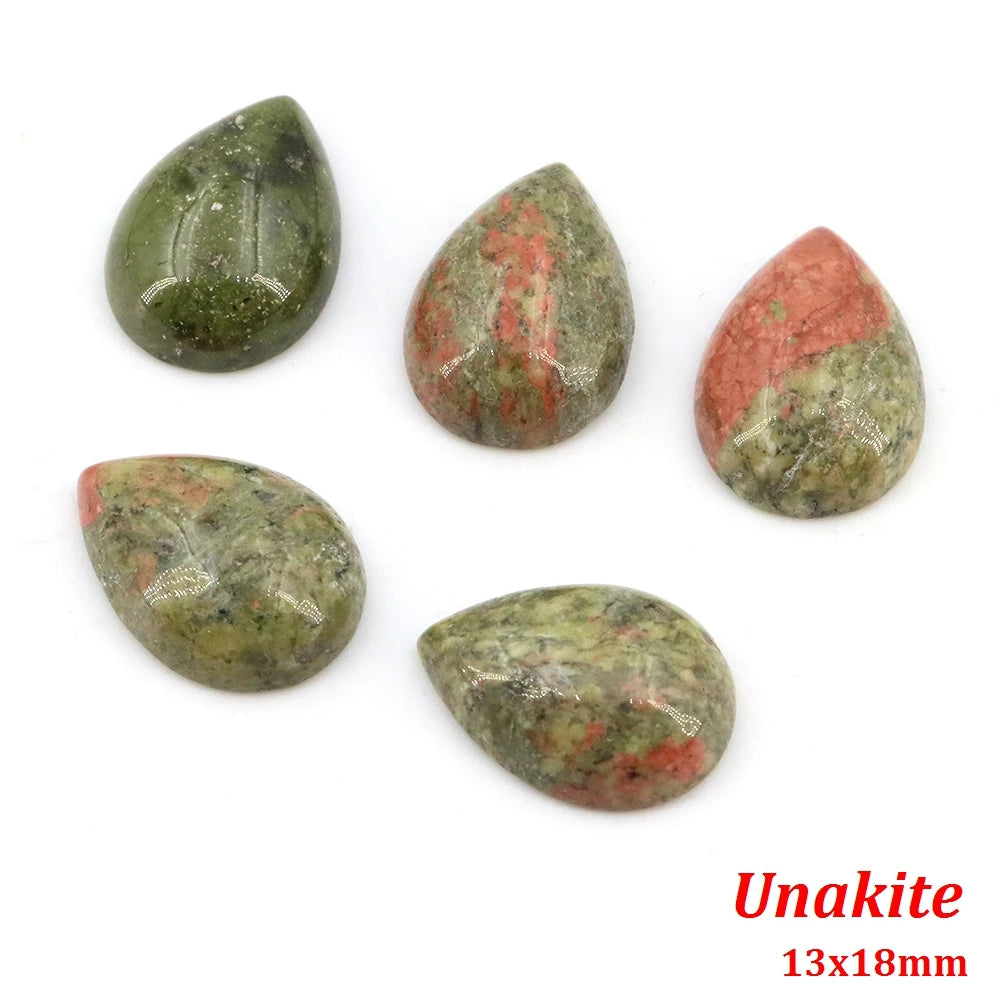 13x18mm Water Drop Flat Back Beads – Natural Stone Crystal Cabochons for DIY Jewelry - Image 7