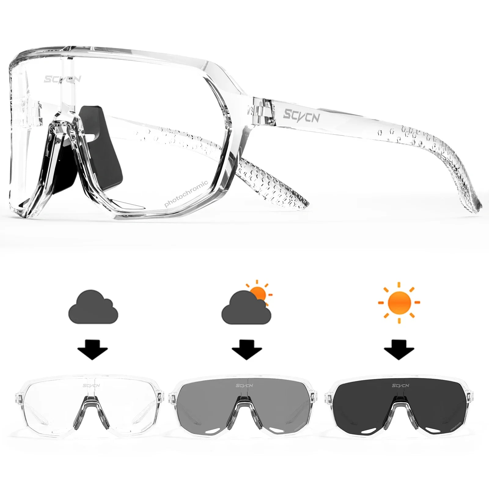 SCVCN Photochromic Cycling Sunglasses – Unisex UV400 MTB & Road Bike Sports Eyewear - Image 19
