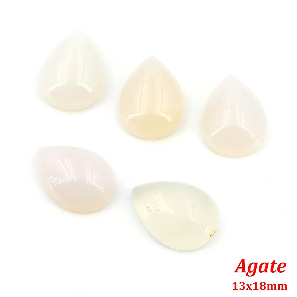 13x18mm Water Drop Flat Back Beads – Natural Stone Crystal Cabochons for DIY Jewelry - Image 24