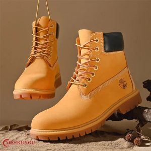 High-Top Leather Ankle Boots – Fashion Outdoor Non-Slip Boots for Men & Women