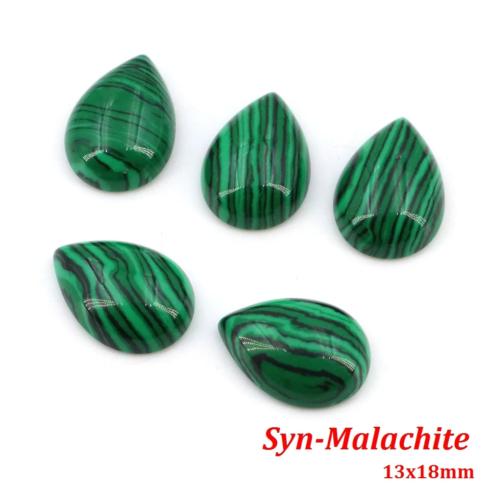 13x18mm Water Drop Flat Back Beads – Natural Stone Crystal Cabochons for DIY Jewelry - Image 41