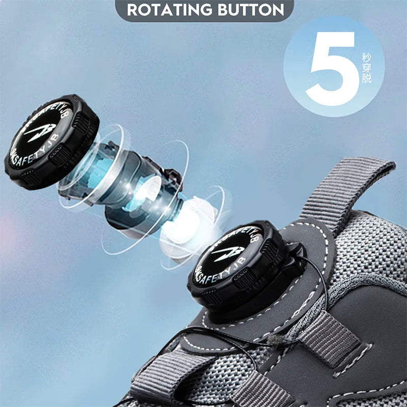 Rotating Button Safety Work Shoes for Men – Anti-Smash & Anti-Puncture Protective Boots - Image 3