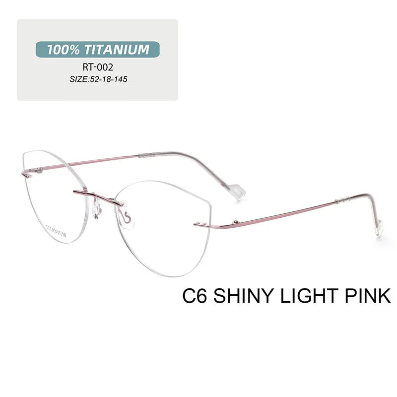 Pure Titanium Rimless Cat Eye Glasses – Women's Anti-Blue Light Eyewear with +1 Diopters - Image 10