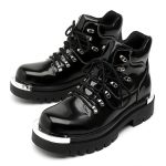 Italian Designer Men’s Boots – Original Leather Punk Hip Hop Cowboy Platform Ankle Boots