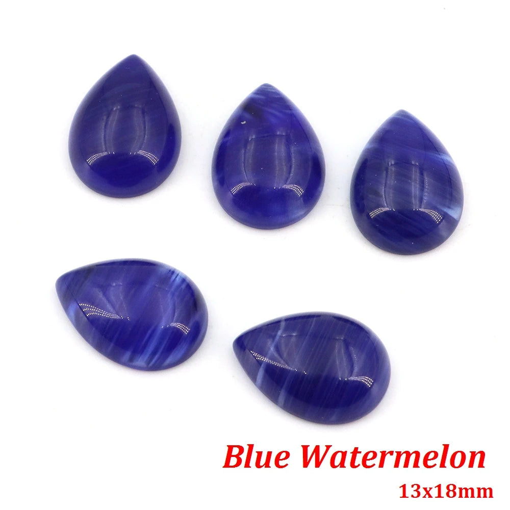 13x18mm Water Drop Flat Back Beads – Natural Stone Crystal Cabochons for DIY Jewelry - Image 27