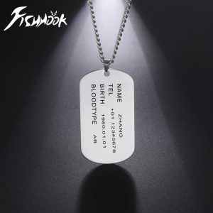 Personalized Military Dog Tag Necklace – Custom Stainless Steel Soldier Bar Chain for Men