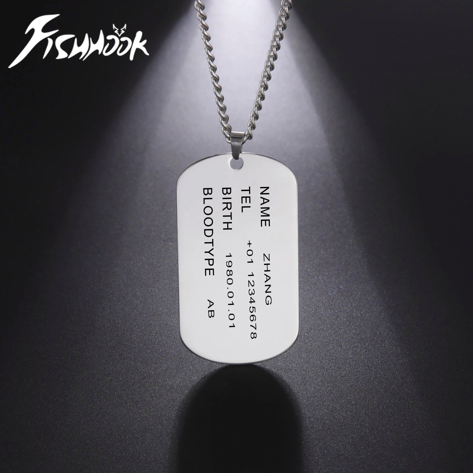 Personalized Military Dog Tag Necklace – Custom Stainless Steel Soldier Bar Chain for Men