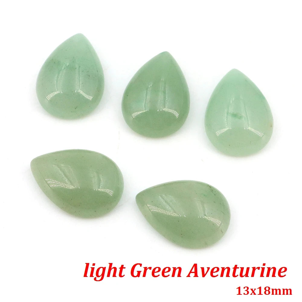 13x18mm Water Drop Flat Back Beads – Natural Stone Crystal Cabochons for DIY Jewelry - Image 29