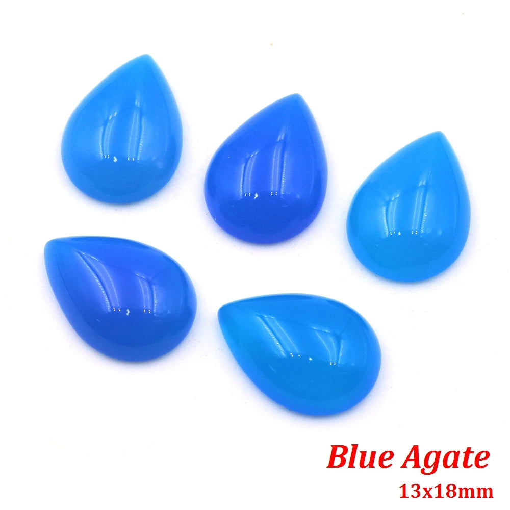 13x18mm Water Drop Flat Back Beads – Natural Stone Crystal Cabochons for DIY Jewelry - Image 35