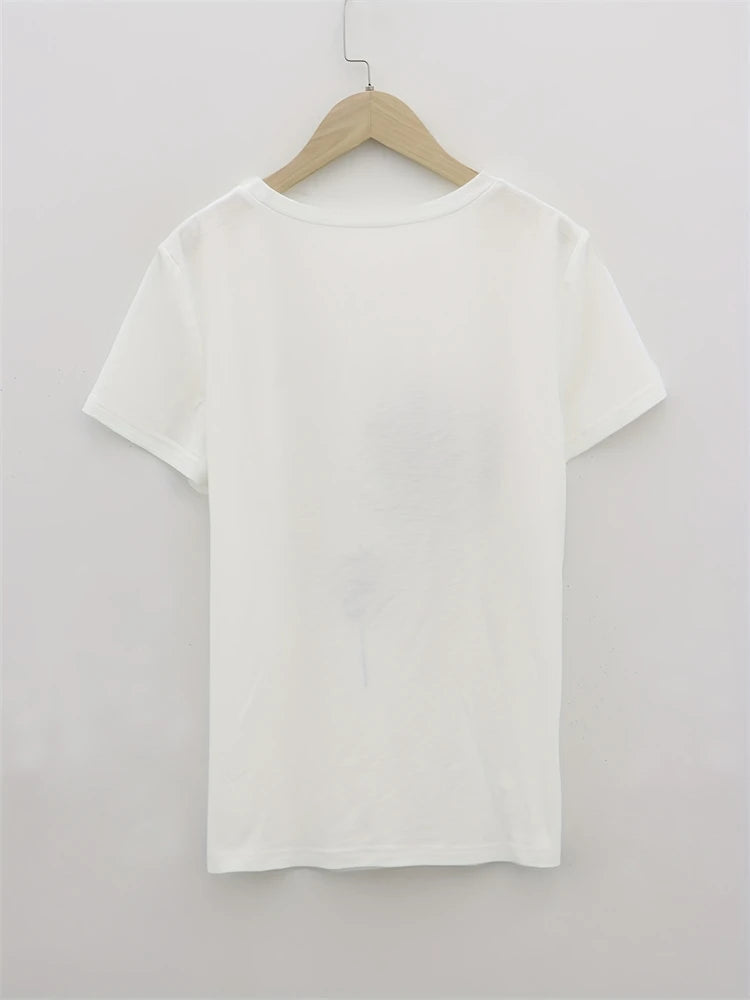 2025 Red Rose Printed T-Shirt – Casual Loose-Fit Short Sleeve Summer Tee - Image 4