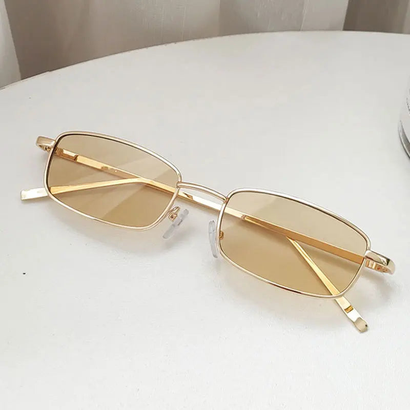 Fashion Small Rectangle Sunglasses – Vintage Metal Frame Eyewear for Men & Women - Image 13
