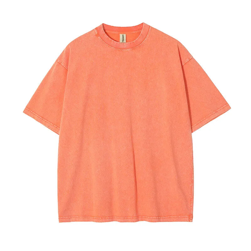 Customized LOGO Heavyweight Washed Distressed T-shirts Unisex Vintage Cotton Batik Men T-shirts Streetwear Min Order Quantity 1 - Image 14