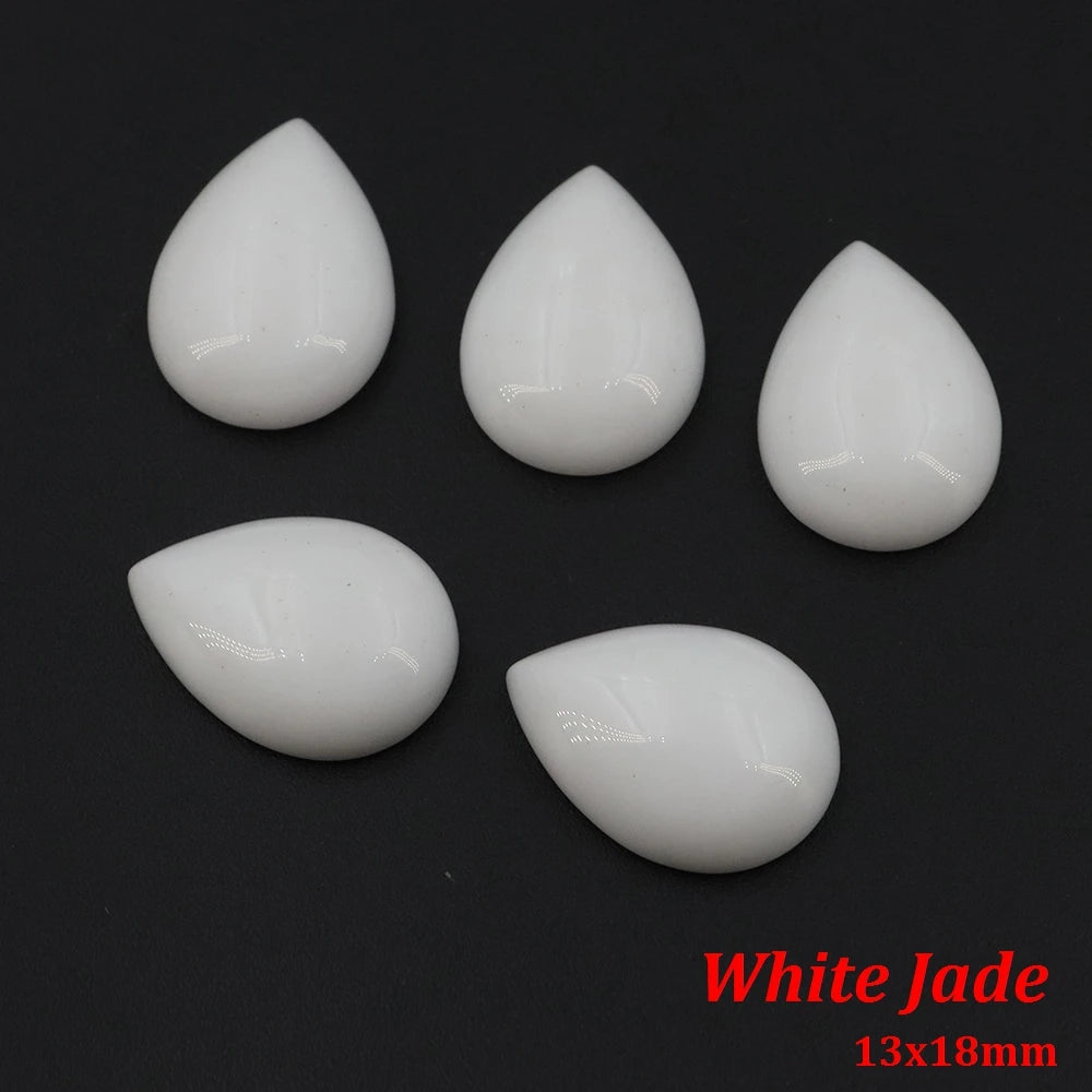 13x18mm Water Drop Flat Back Beads – Natural Stone Crystal Cabochons for DIY Jewelry - Image 33