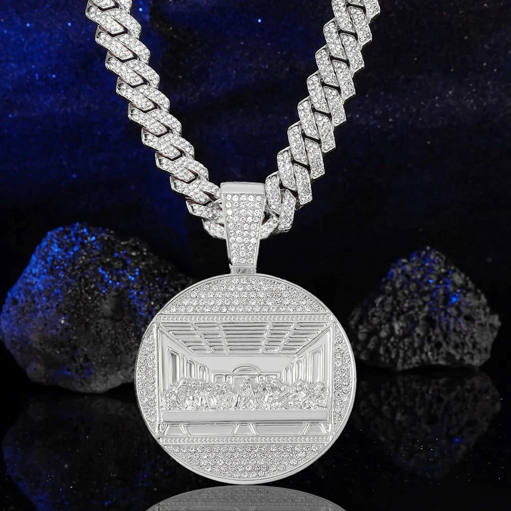 New Last Supper Pendant Cuban Chain Necklace - Image 10