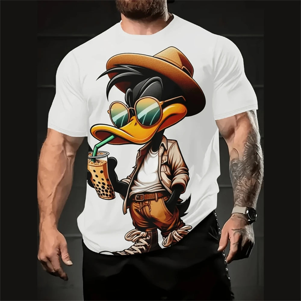 Funny Cartoon 3D Print T-Shirt – Men’s Oversized Breathable Streetwear Tee