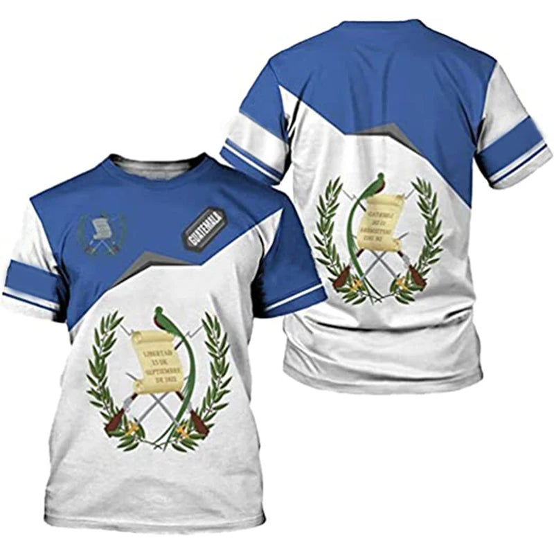 3D Printed Guatemala Flag T-Shirt – Oversized Streetwear Tee for Men - Image 5