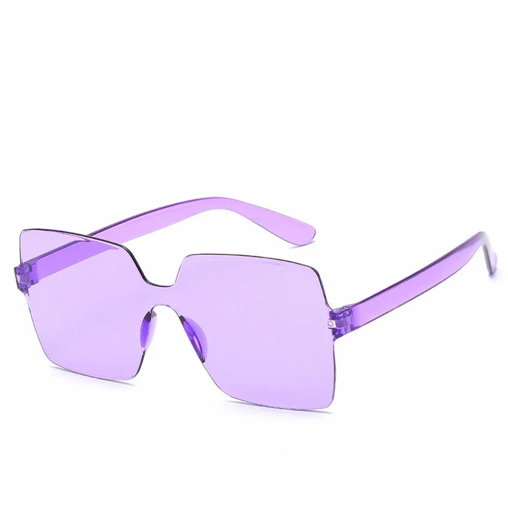 One-Piece Frameless Candy-Colored Sunglasses – Trendy UV400 Shades for Women - Image 8