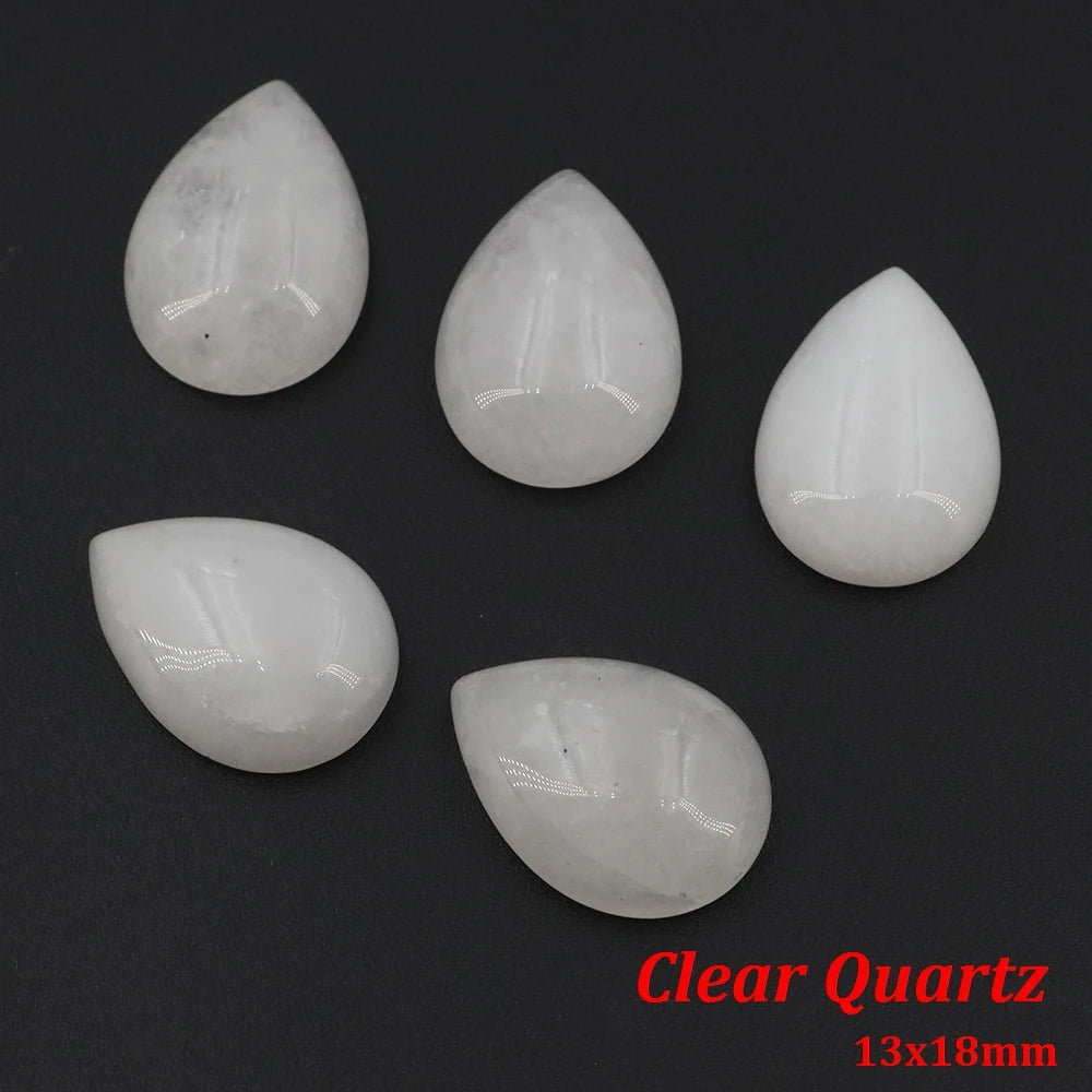 13x18mm Water Drop Flat Back Beads – Natural Stone Crystal Cabochons for DIY Jewelry - Image 31