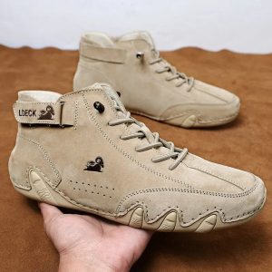 Men’s Casual Motorcycle Winter Boots – 2023 Waterproof High-Top Luxury Sneakers