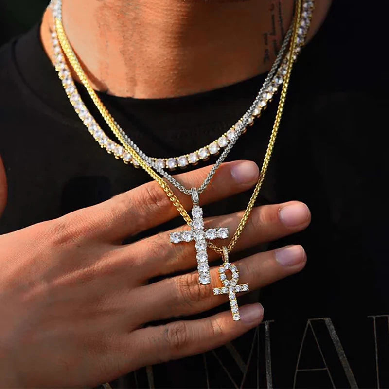 Hip Hop Cross Pendant Necklace for Women & Men - Image 2