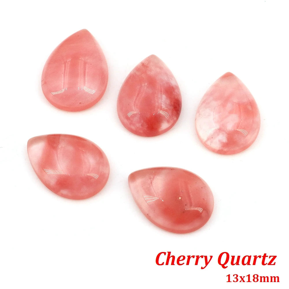 13x18mm Water Drop Flat Back Beads – Natural Stone Crystal Cabochons for DIY Jewelry - Image 34