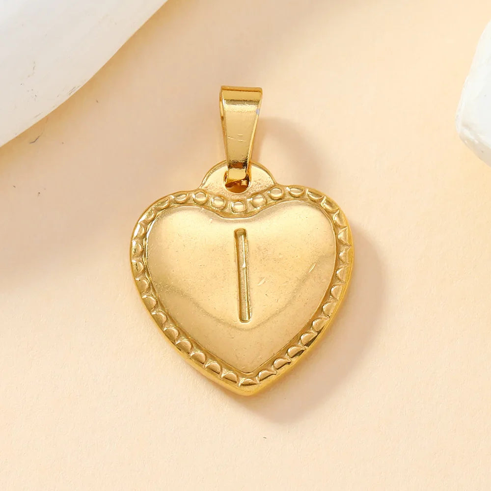 316L Stainless Steel Initial Necklace – Letter Heart Pendant Chain for Women - Image 9