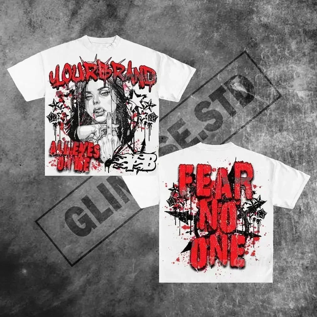 American Letter Graphic T-Shirt – Y2K Oversized Streetwear Tee for Men & Couples - Image 17