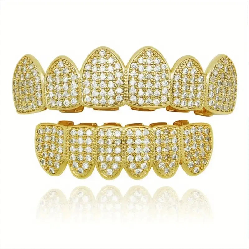 Hip Hop CZ Teeth Grillz Set - Image 3