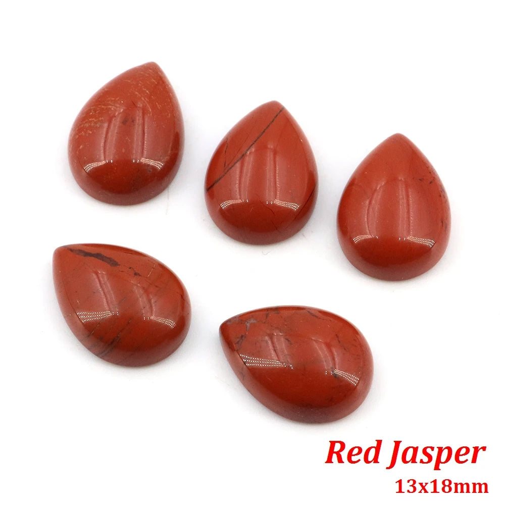 13x18mm Water Drop Flat Back Beads – Natural Stone Crystal Cabochons for DIY Jewelry - Image 13