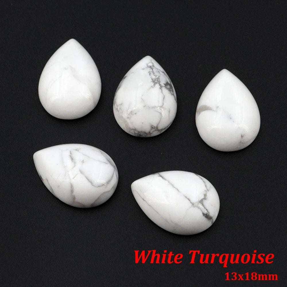 13x18mm Water Drop Flat Back Beads – Natural Stone Crystal Cabochons for DIY Jewelry - Image 20