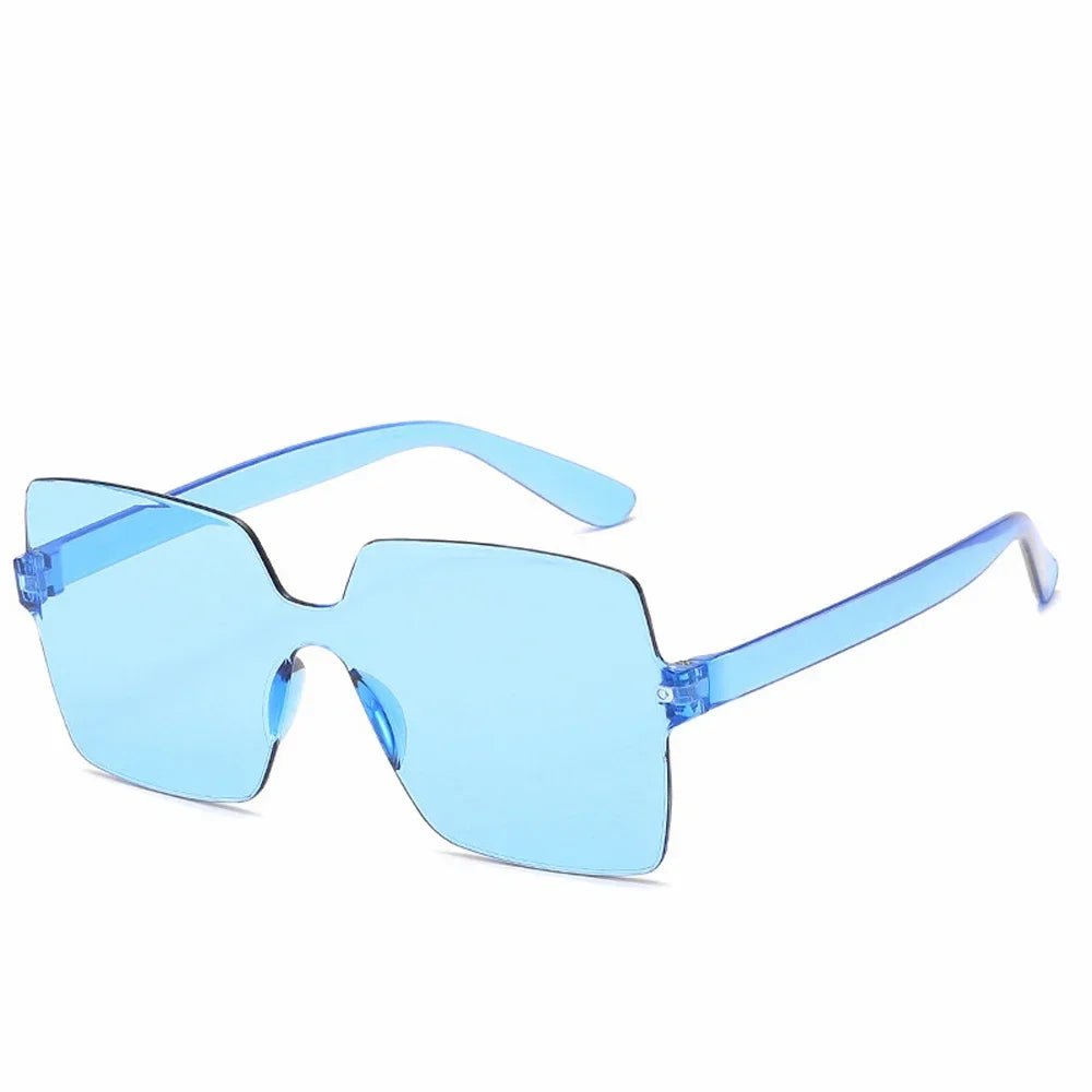 One-Piece Frameless Candy-Colored Sunglasses – Trendy UV400 Shades for Women - Image 19