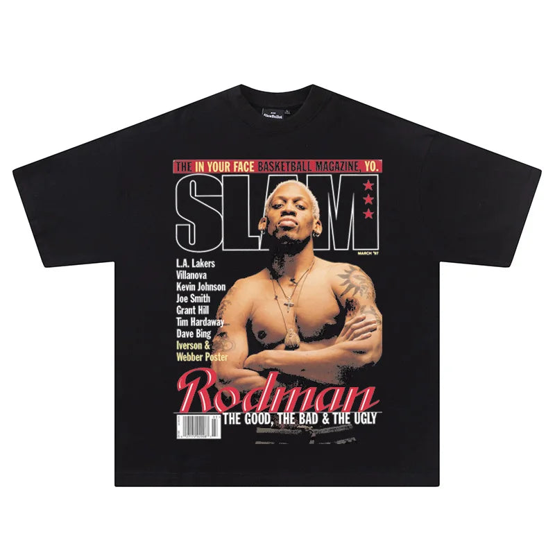 Hip Hop Basketball Star Print T-Shirt – Unisex Oversized Cotton Streetwear Tee - Image 4